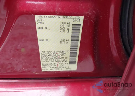 2013 Nissan Altima 2.5 S from USA, damaged, VIN 1N4AL3AP3DN576074